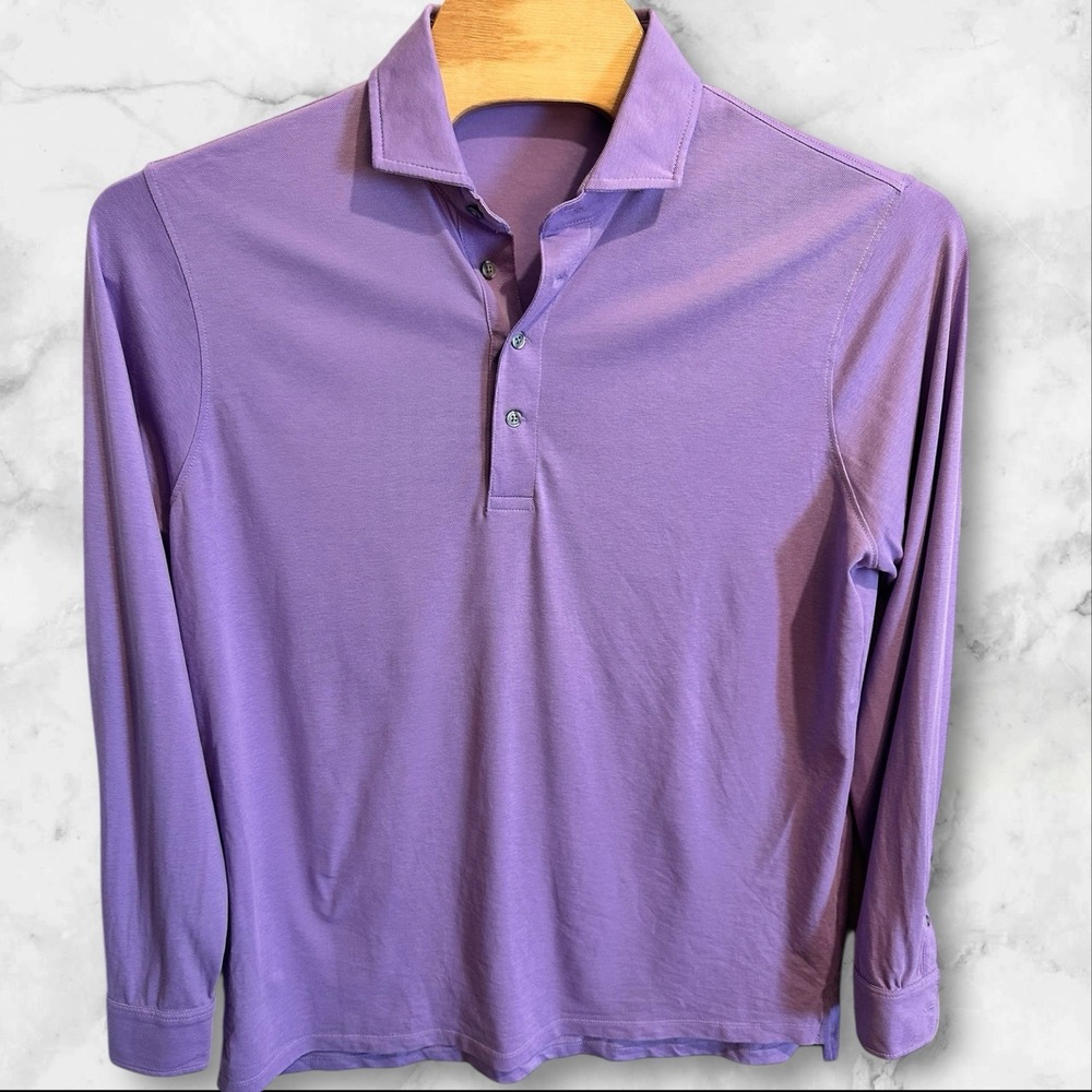 Greyson Rugby Polo Long Sleeve Shirt Men's XL Pullover Lavender‎ Long Sleeve